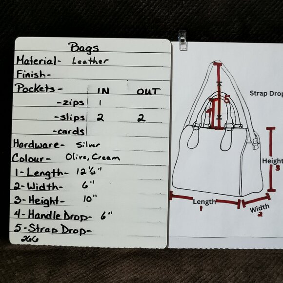 Olive/Cream/Silver Stingray Calfskin Satchel EUC #266 - Picture 15 of 15